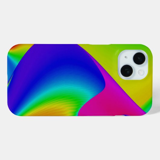 Coques Case-Mate iPhone Art abstrait arc-en-ciel 3D (Verso (horizontal))