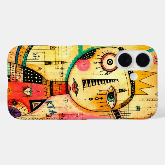 Coques Case-Mate iPhone Art abstrait avec initiales  (Verso (horizontal))