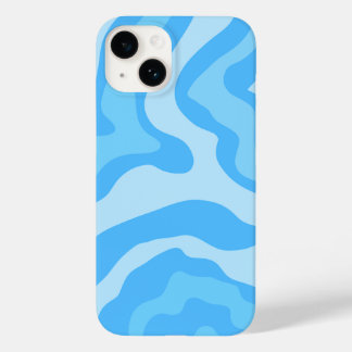 Coque Pour iPhone 14 art abstrait bleu