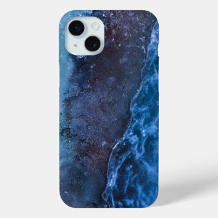 Coque iPhone 15 Mini Art Abstrait Bleu
