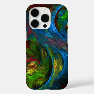 iPhone 16 Pro Case Art abstrait bleu de genèse