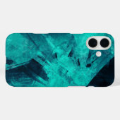Coques Case-Mate iPhone Art abstrait bleu déchiqueté cool (Verso (horizontal))