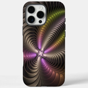 Coques iPhone 16 Pro Max Art abstrait brillant tripant coloré 3D fractal