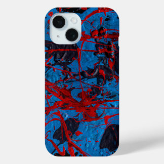 Coque Pour iPhone 15 Art Abstrait Contemporain : Électrique