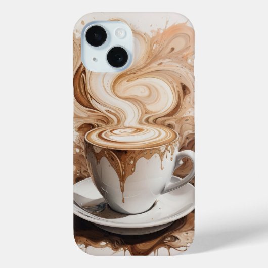 Coques Case-Mate iPhone Art Abstrait de Cappuccino (Verso)
