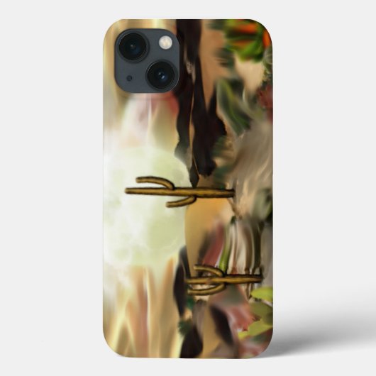 Coques Case-Mate iPhone Art abstrait de lever de soleil de désert de (Verso)