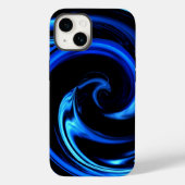 Coques Case-Mate iPhone Art Abstrait Dolphin Bleu Vague (Verso)