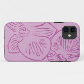 Coques Case-Mate iPhone Art abstrait d'orchidée pourpre (Dos (Horizontal))