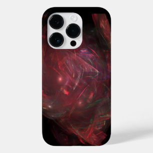 Coque Pour iPhone 14 Pro art abstrait en cristal de pierre rouge