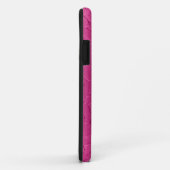 Coques Case-Mate iPhone Art Abstrait en métal rose chaud (Dos/Droite)