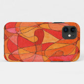 Coques Case-Mate iPhone Art Abstrait en oranges et rouges (Dos (Horizontal))