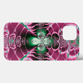 Coques Case-Mate iPhone Art Abstrait Fleur Rouge (Verso (horizontal))