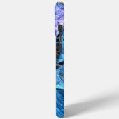 Coques Case-Mate iPhone Art abstrait floral orange jaune bleu (Verso / Gauche)
