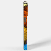 Coques Case-Mate iPhone Art abstrait floral orange jaune bleu (Verso / Droite)