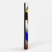 Coques Case-Mate iPhone ART Abstrait - Fractal bleu spiral jaune (Dos/Droite)