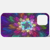 Coques Case-Mate iPhone Art abstrait fractal de fleurs psychédéliques colo (Verso (horizontal))