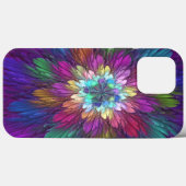 Coques Case-Mate iPhone Art abstrait fractal de fleurs psychédéliques colo (Verso (horizontal))