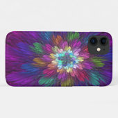 Coques Case-Mate iPhone Art abstrait fractal de fleurs psychédéliques colo (Dos (Horizontal))