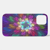 Coques Case-Mate iPhone Art abstrait fractal de fleurs psychédéliques colo (Verso (horizontal))