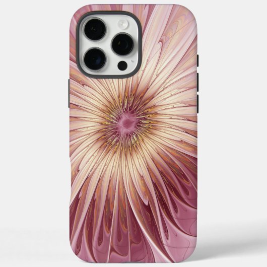 Coques Case-Mate iPhone Art Abstrait Fractal Fleur & Tons de Bourgogne (Verso)