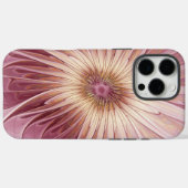 Coques Case-Mate iPhone Art Abstrait Fractal Fleur & Tons de Bourgogne (Verso (horizontal))