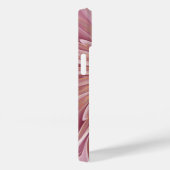 Coques Case-Mate iPhone Art Abstrait Fractal Fleur & Tons de Bourgogne (Verso / Droite)