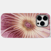 Coques Case-Mate iPhone Art Abstrait Fractal Fleur & Tons de Bourgogne (Verso (horizontal))