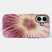 Coques Case-Mate iPhone Art Abstrait Fractal Fleur & Tons de Bourgogne (Verso (horizontal))