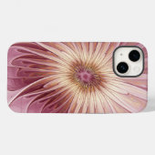Coques Case-Mate iPhone Art Abstrait Fractal Fleur & Tons de Bourgogne (Verso (horizontal))