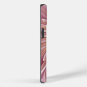 Coques Case-Mate iPhone Art Abstrait Fractal Fleur & Tons de Bourgogne (Verso / Droite)