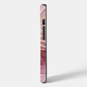 Coques Case-Mate iPhone Art Abstrait Fractal Fleur & Tons de Bourgogne (Verso / Gauche)