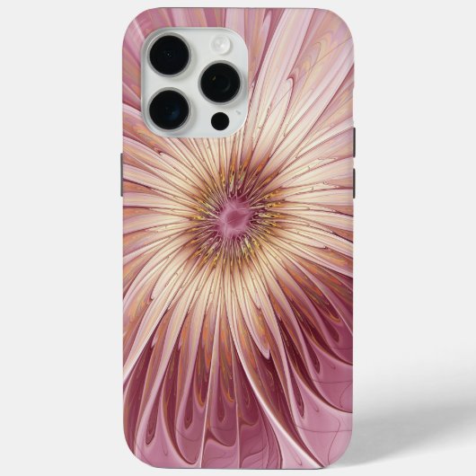 Coques Case-Mate iPhone Art Abstrait Fractal Fleur & Tons de Bourgogne (Verso)