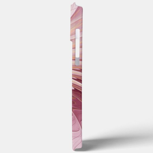 Coques Case-Mate iPhone Art Abstrait Fractal Fleur & Tons de Bourgogne (Verso / Gauche)