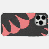Coques Case-Mate iPhone Art Abstrait Fractal rose et noir (Verso (horizontal))
