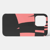 Coques Case-Mate iPhone Art Abstrait Fractal rose et noir (Verso (horizontal))