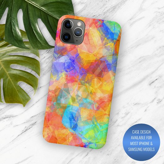Coques Case-Mate iPhone Art abstrait funky bleu aqua violet rose orange