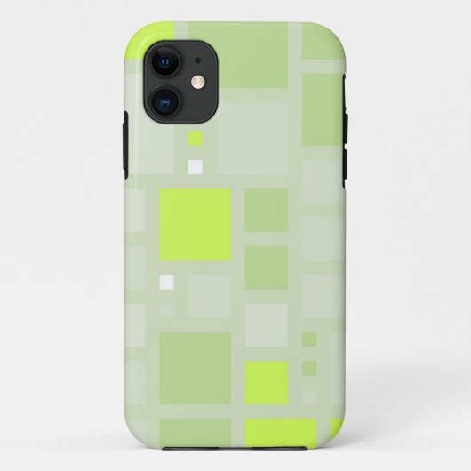 Coques Case-Mate iPhone Art Abstrait | Green Grey Carrés 2 (Dos)
