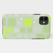 Coques Case-Mate iPhone Art Abstrait | Green Grey Carrés 2 (Dos (Horizontal))