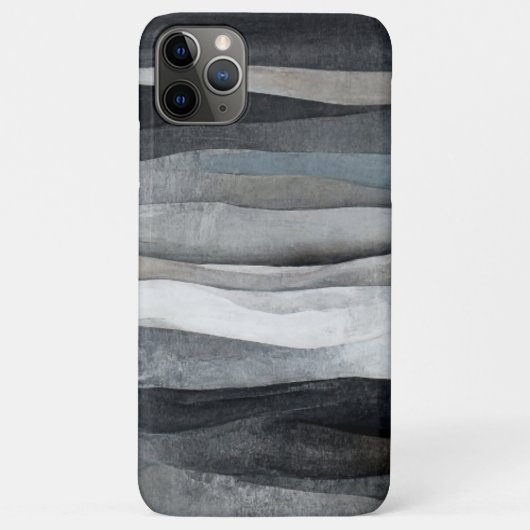 Coques Case-Mate iPhone Art abstrait gris vagues grises (Dos)