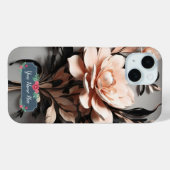 Coques Case-Mate iPhone Art Abstrait Moderne Fleurs de Pêche (Verso (horizontal))