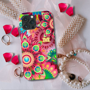Case-Mate iPhone Case Art Abstrait moderne psychédélique coloré initial