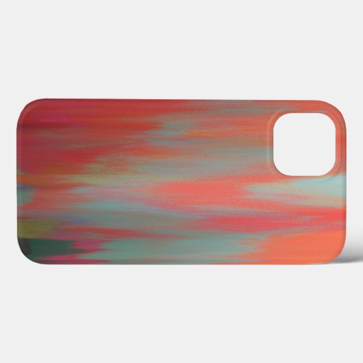Coques Case-Mate iPhone Art abstrait moderne rose orange (Verso (horizontal))
