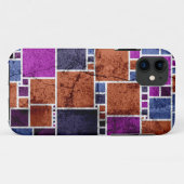 Coques Case-Mate iPhone Art Abstrait | Mur fissuré des Carrés rétro (Dos (Horizontal))