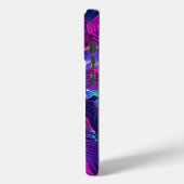 Coques Case-Mate iPhone Art Abstrait Néon – Vagues Chromatiques (Verso / Gauche)