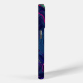 Coques Case-Mate iPhone Art Abstrait Néon – Vagues Chromatiques (Verso / Droite)