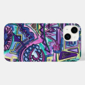 Coques Case-Mate iPhone Art Abstrait peint à la main libre (Verso (horizontal))