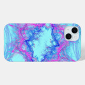 Coques Case-Mate iPhone art abstrait rose et bleu (Verso (horizontal))