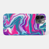 Coques Case-Mate iPhone Art Abstrait rose et bleu (Dos (Horizontal))