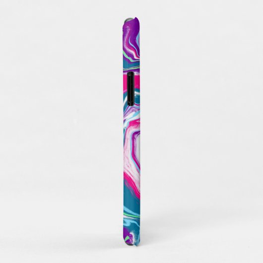 Coques Case-Mate iPhone Art Abstrait rose et bleu (Dos/Droite)