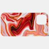Coques Case-Mate iPhone Art abstrait rouge et or vibrant (Verso (horizontal))